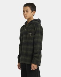 Billabong - Boys 8 to 16 Baja Surf Hooded Flannel Shirt