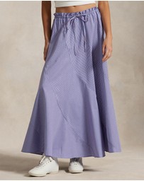 Polo Ralph Lauren - Striped Cotton Drawstring Maxi Skirt