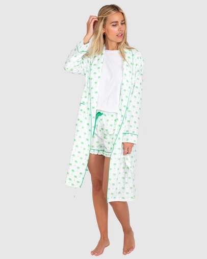 Sant And Abel - Women's Green Palm Tree Robe