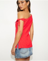 Dazie - Wednesday One Shoulder Linen Blend Top