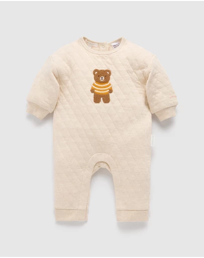 Purebaby - Quilted Track Growsuit-Kids-Babies