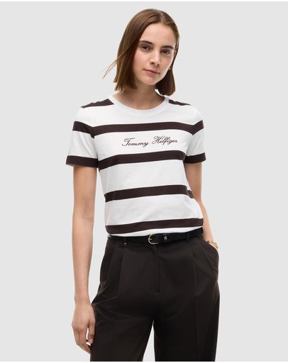 Wide Stripe Ecru & Chocolate