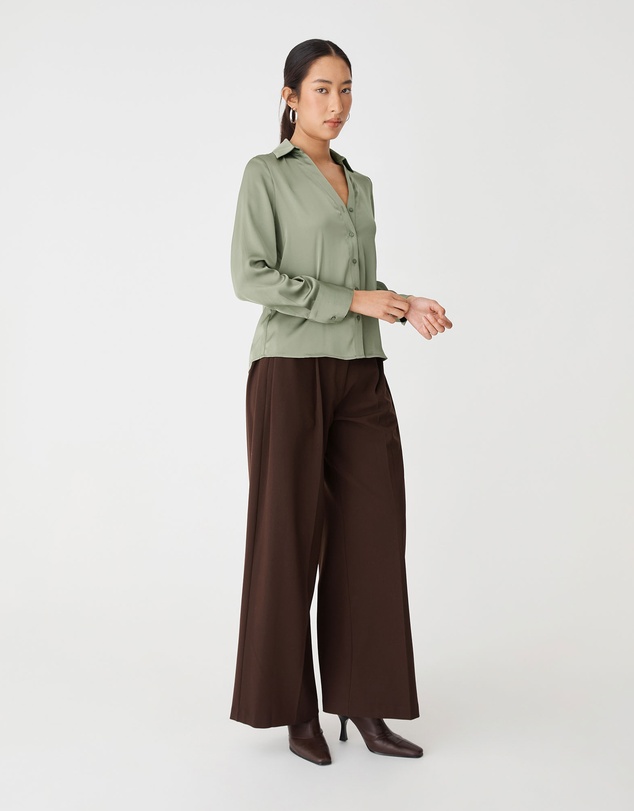 Forcast - Lila V-neck Satin Blouse
