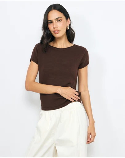 AERE - Lee Organic Cotton Knit Top