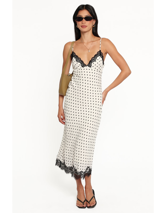 Petal & Pup - Kalista Midi Dress - Cream Polka Dot