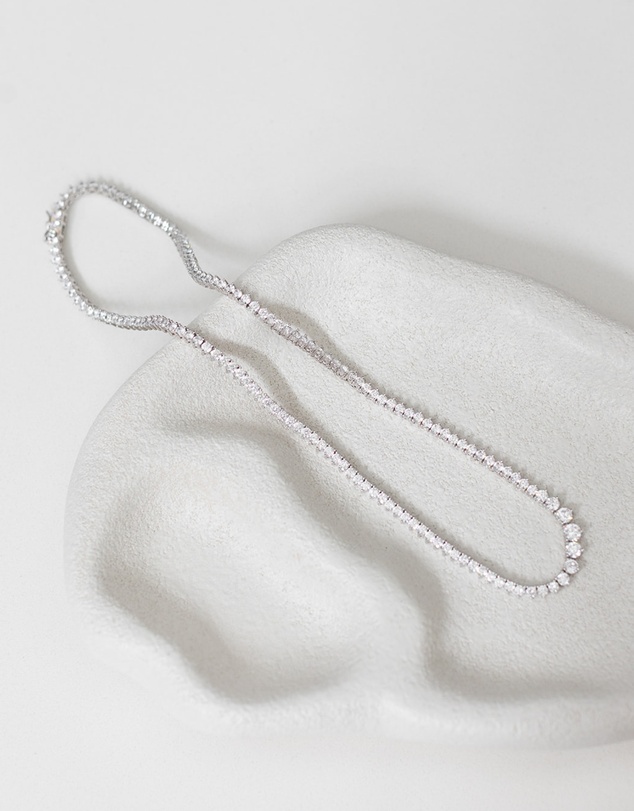 The White Collection - Claire - Elegant Silver Bridal Necklace