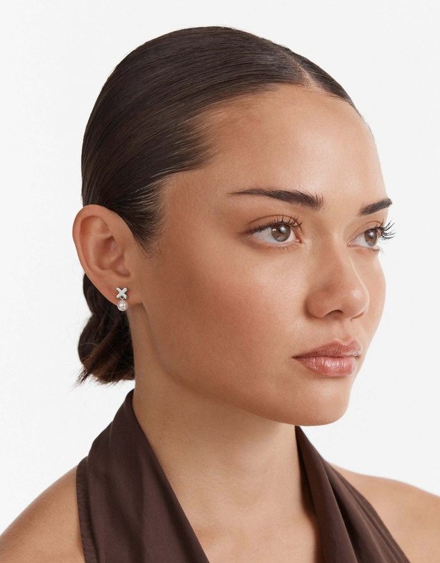 MIMCO - Essense Pearl Stud Earrings - Silver