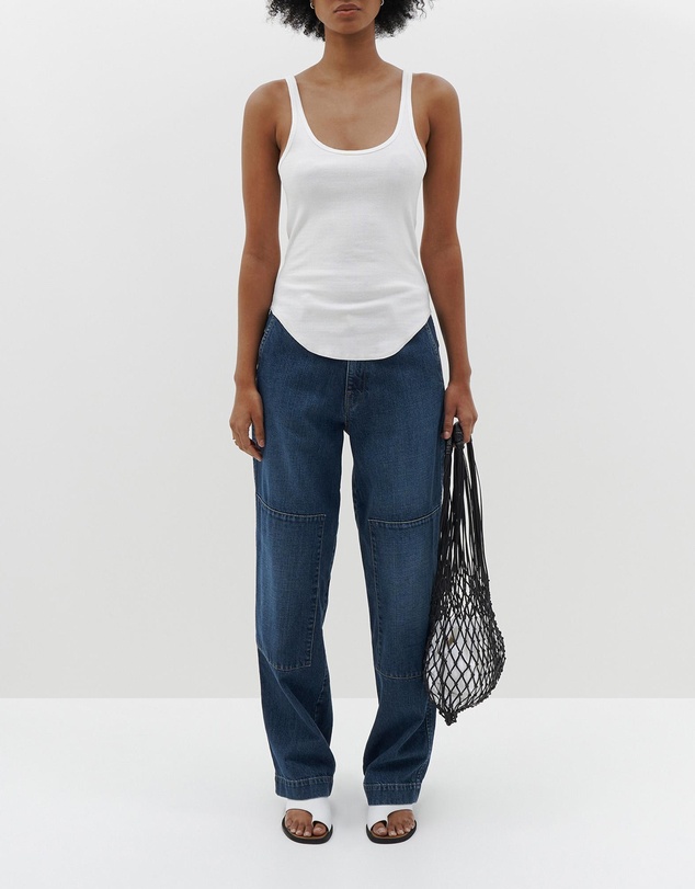 Bassike - slim scoop rib tank