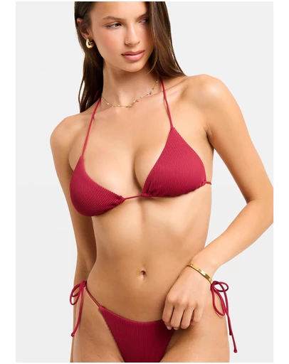Subtitled - Rib Halter Triangle Bikini Top