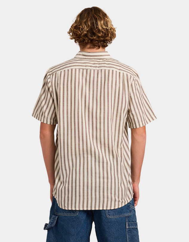Volcom - Mens Arvostripe Woven Short Sleeve Shirt