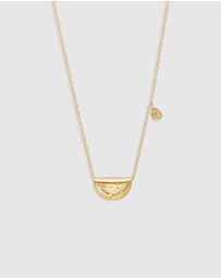 By Charlotte - Gold Lotus Birthstone Necklace - August