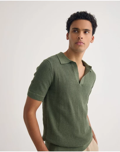 Oxford - Huck Lined Knitted Polo