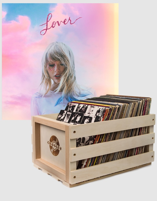 Universal Music - Crosley Record Storage Crate & Taylor Swift Lover 2P Vinyl Album Bundle