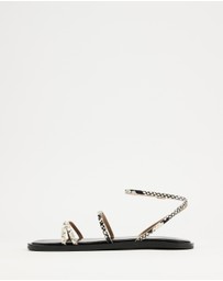 AERE - Ankle Wrap Leather Sandals