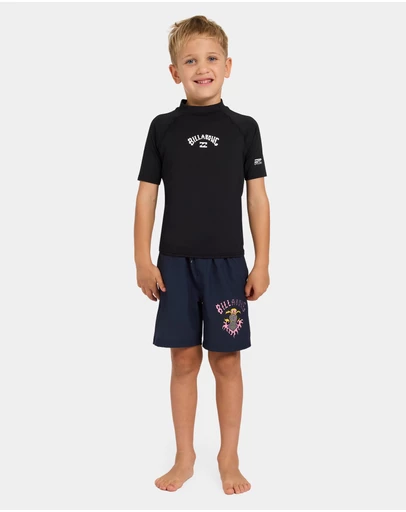 Billabong - Toddlers All Day Arch Regular Fit Short Sleeve Rashguard