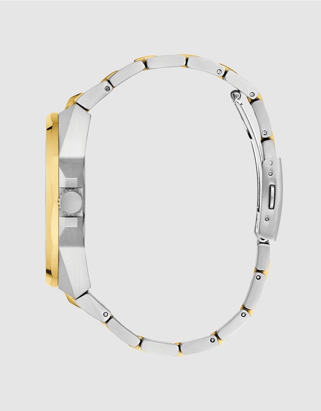 GUESS - Two-Tone Silver and Gold-Tone 46mm Green Dial Men's Watch