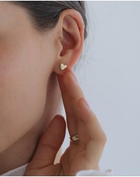 Elli Jewelry - Earrings Stud Heart Love Playful in 925 Sterling Silver Gold Plated