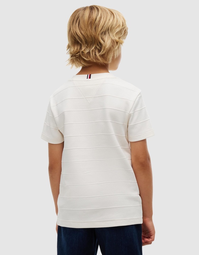 Tommy Hilfiger - Jacquard Stripe Flag Embroidery T-Shirt - Kids