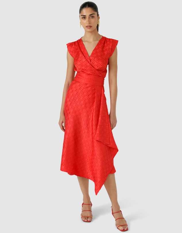 SACHA DRAKE - Crown Wrap Dress In Red