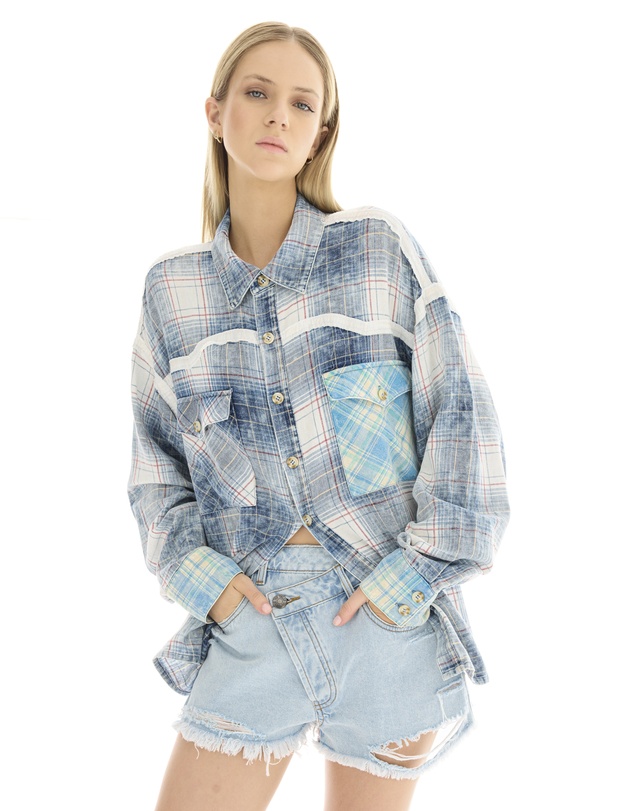 THE TALES - Patchwork Western Flannel Shirt