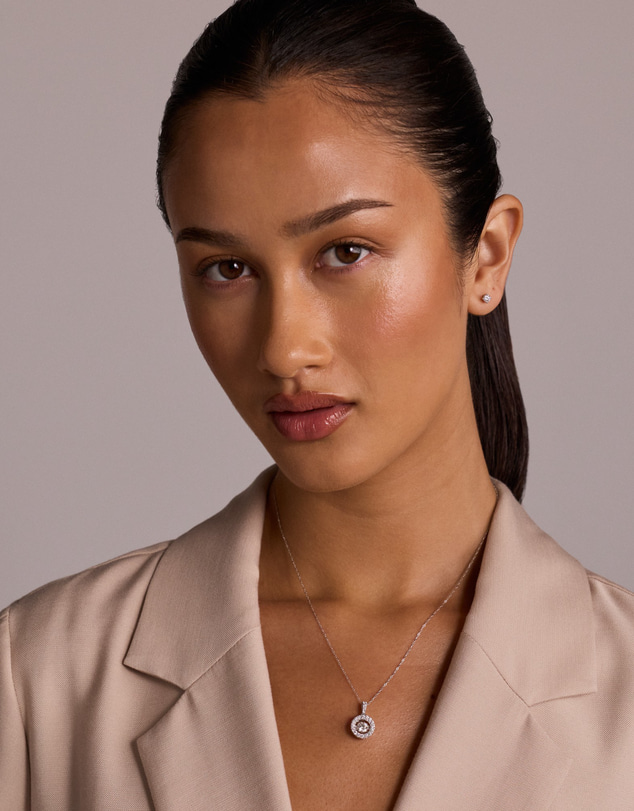 Michael Hill - Lume Lab Round Pendant with 1.00 Carat TW of Laboratory-Grown Diamonds in 10kt White Gold
