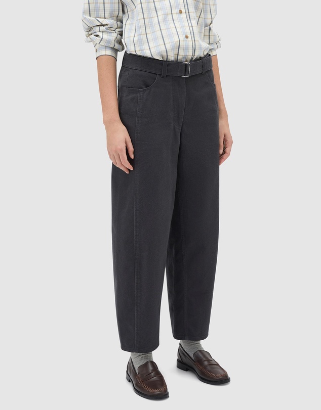 Oroton - Washed Twill Barrel Leg Pants