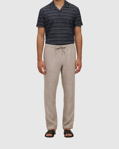 Trenery - Yarn Dyed Linen Relaxed Drawcord Pant