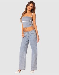 EDIKTED - Yang Contrast Strap Tank Top