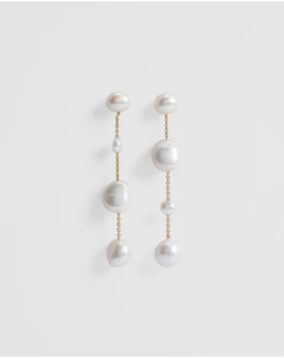 Country Road - Lila Freshwater Pearl Long Drop Earring