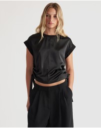 Decjuba - Alessia Satin Side Tie Tee