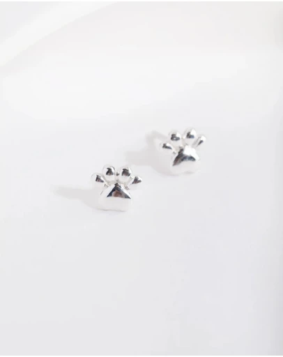 Lovisa - Sterling Silver Paw Print Stud Earrings
