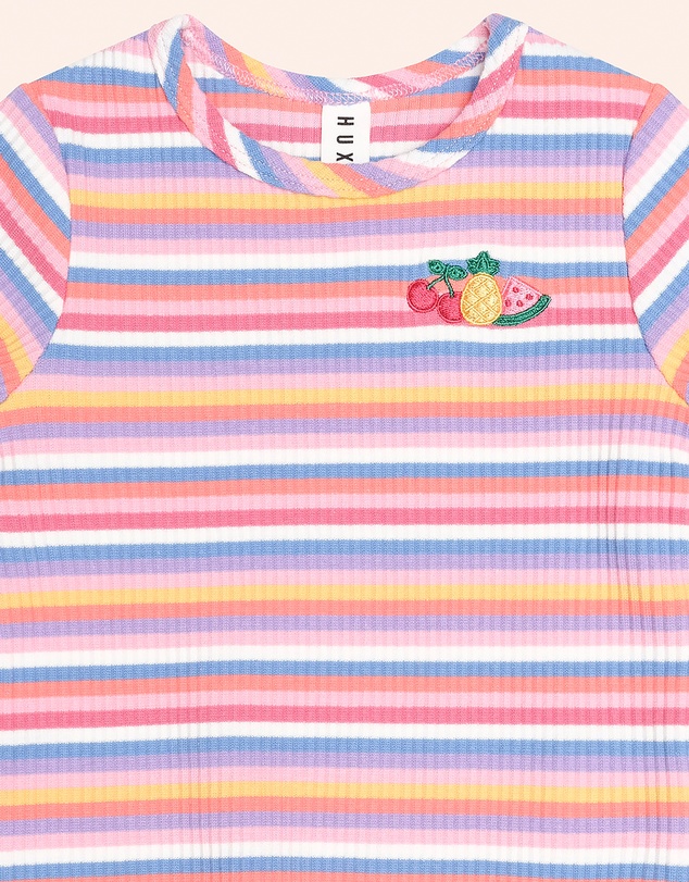 Huxbaby - Tropical Fruit Stripe Rib Tee - Babies-Teens