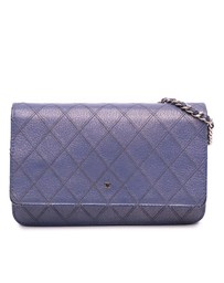 Pre-Loved by Azura Reborn - Pre-Loved CC Calfskin Double Stitched Wallet on Chain