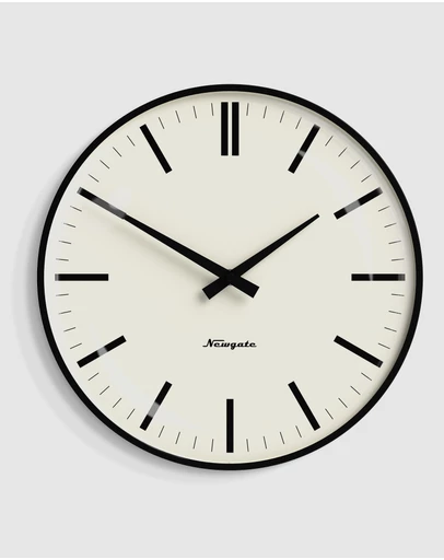 Newgate - Newgate Radio City Wall Clock Bold Black Marker Dial - Matte Black