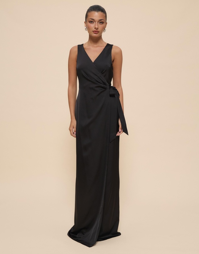 Revibe - Repaired CHANCERY Lani Sleeveless Wrap Maxi Dress - AU 10