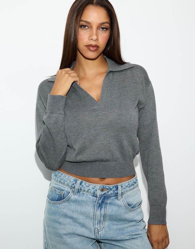 Dazie - Helen Cropped Knit Jumper