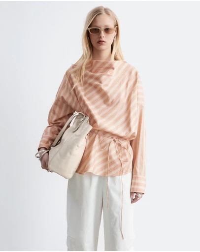 & Other Stories - Striped Cowl-Neck Blouse