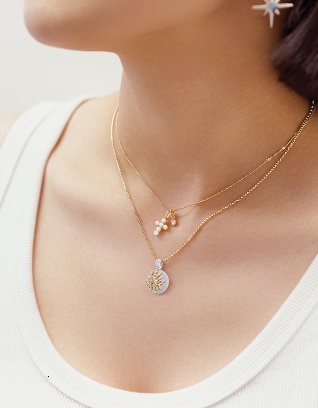Ania Haie - Gold Gold Shell Pearl Cross Charm