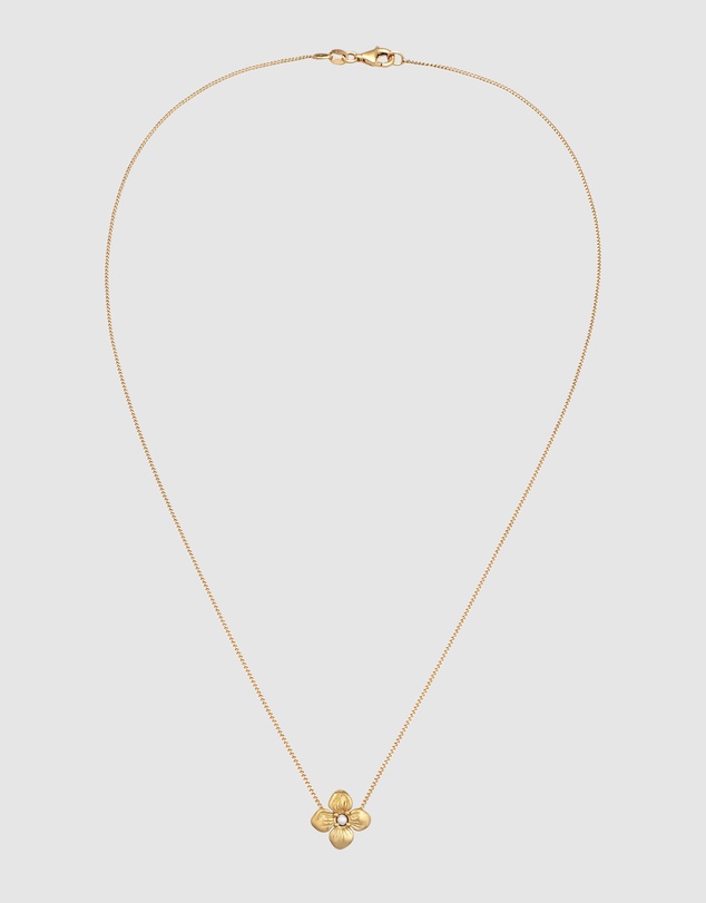 Elli Jewelry - Necklace Pearl Flower 925 Sterling Silver Gold-Plated