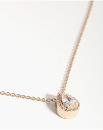 Lovisa - Gold Plated Sterling Silver Cubic Zirconia Pear Halo Necklace