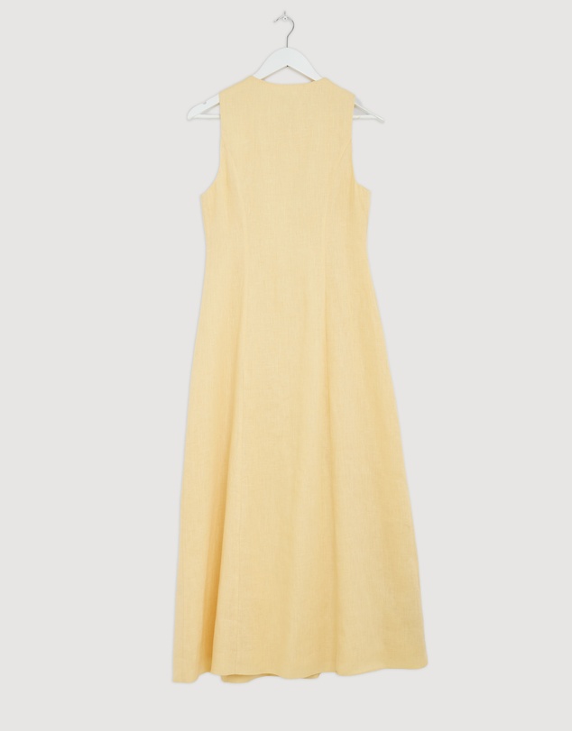 Revibe - Repaired AERE Violet Linen Button Down Midi Dress - AU 8