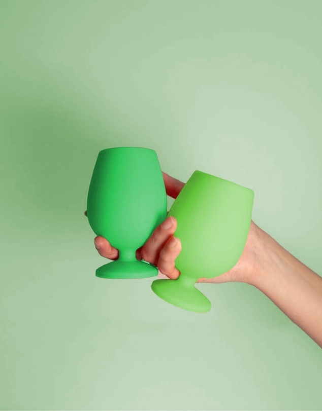 porter green - stemm | silicone unbreakable wine glasses