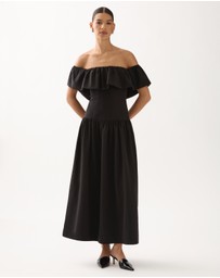 Minima Esenciales - Amora Off Shoulder Ruffle Maxi Dress