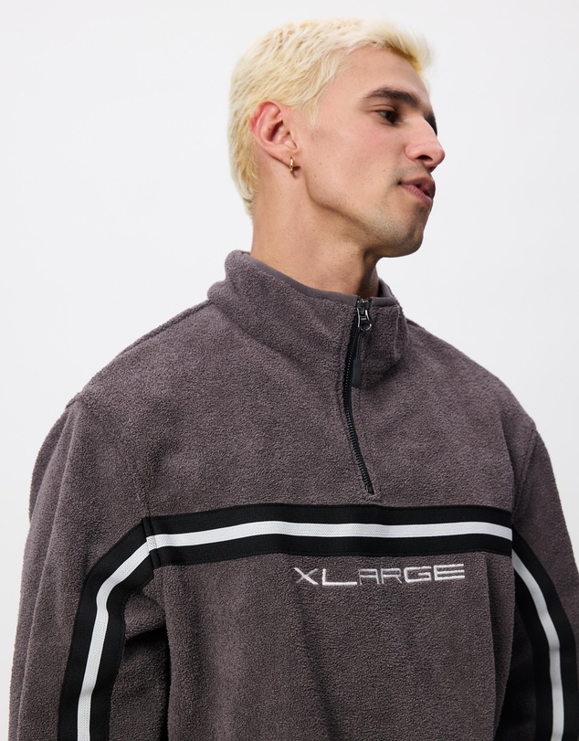 X-Large - Stripe Polar Fleece 1/4 Zip