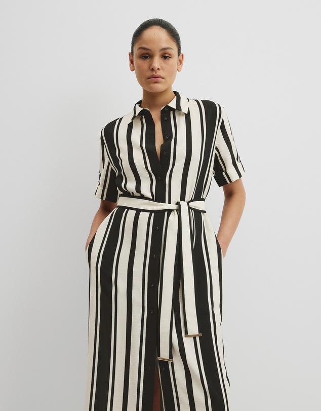 Country Road - Stripe Midi Shirt Dress