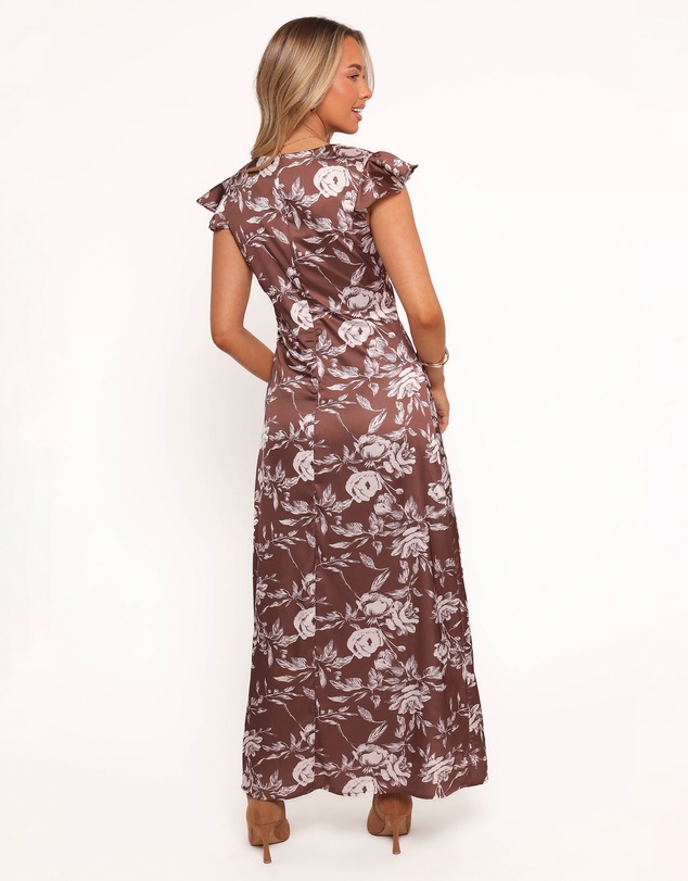 Petal & Pup - Solara Maxi Dress - Brown Floral Print