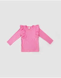 WITH LOVE FOR KIDS - Shimmy Wide Ribbed Long Sleeve Top - Kids