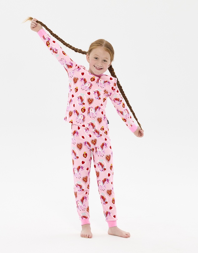 Rock Your Kid - Unicorn Hearts Frill Long Sleeve Alice Sleep Set
