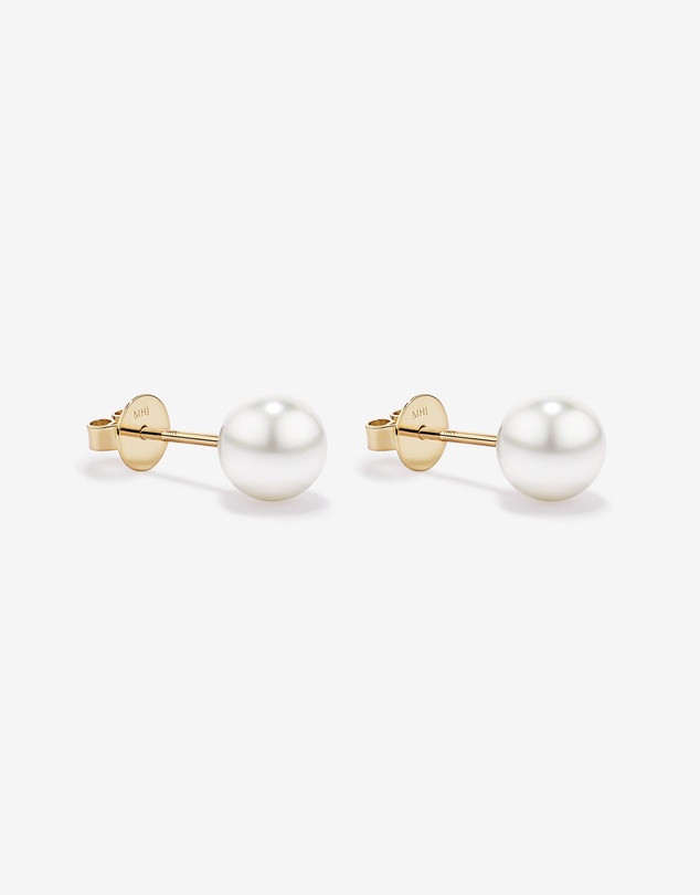 Michael Hill - 7–7.5mm Akoya Cultured South Sea Pearl Stud Earrings in 10kt Yellow Gold