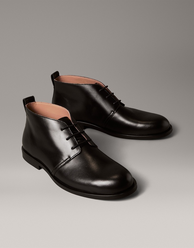 Calvin Klein - Leather Desert Boot Lace-Up Shoes
